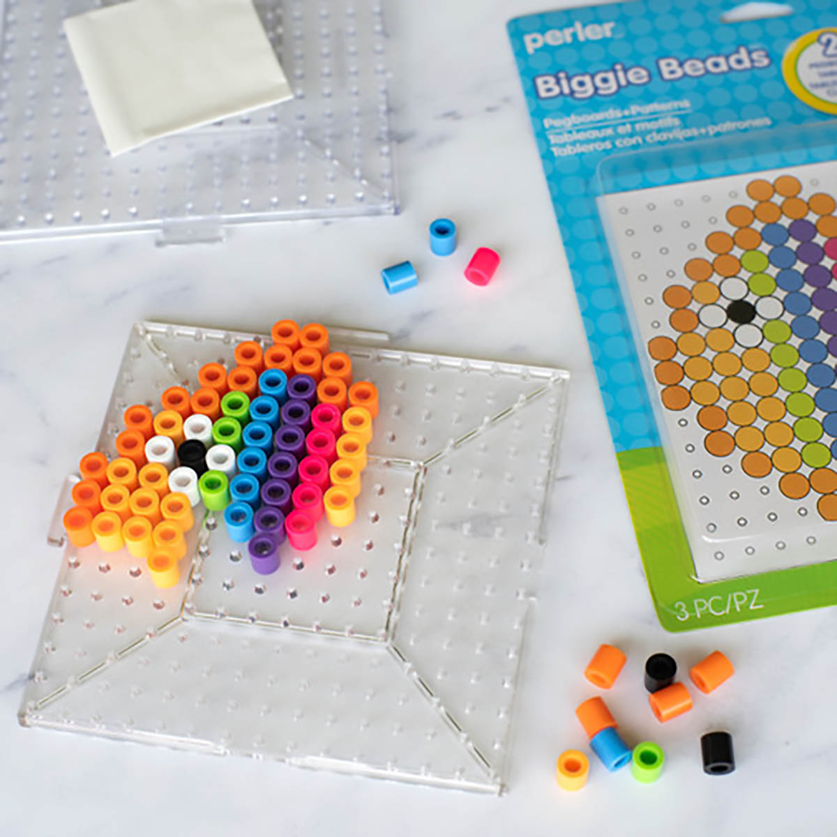 Biggie Beads Clear Pegboards - 2 Ct
