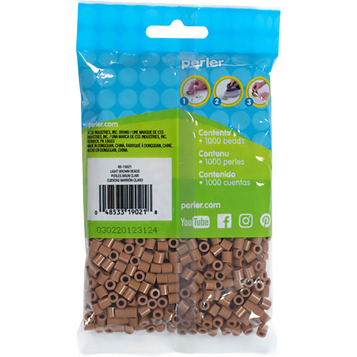 1,000 Perler Beads - Light Brown